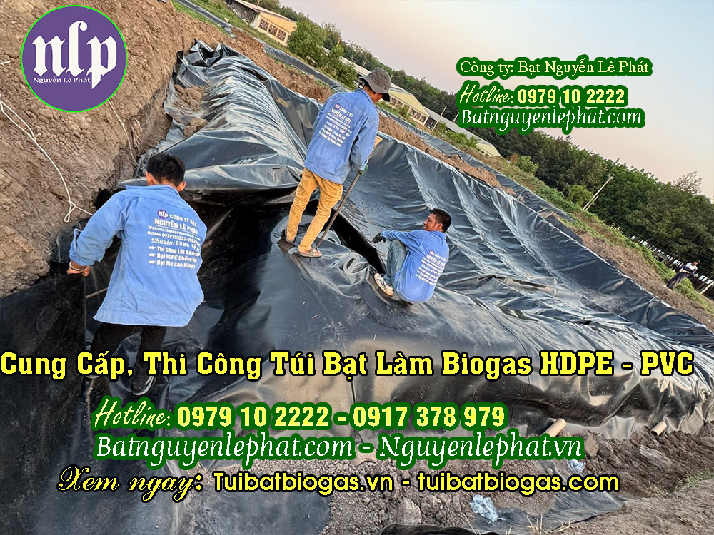 Thi Công Màng Chống Thấm HDPE Uy Tín Giá Rẻ Tại Bình Thuận Đủ Chuẩn DEM Thi công hầm Biogas HDPE