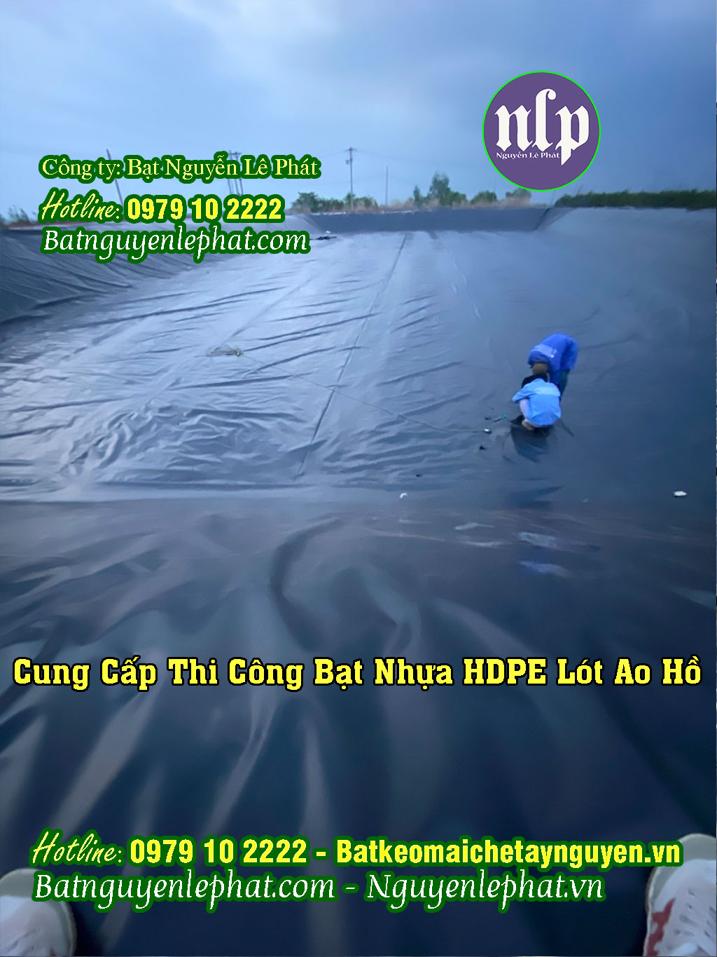 Thi công màng bạt làm ao hồ chứa nước HDPE