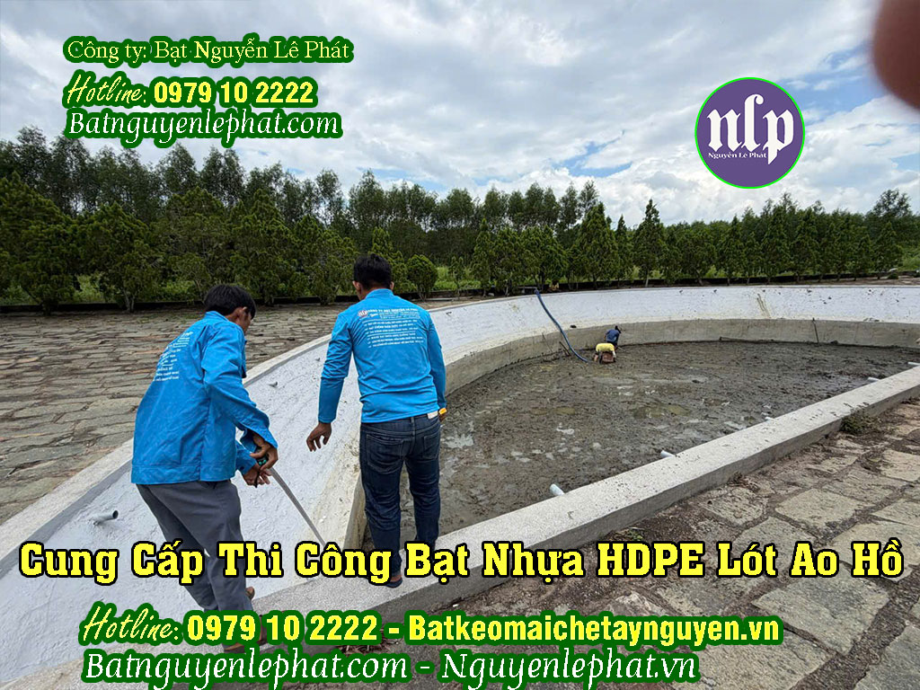 Thi công màng bạt lót ao hồ HDPE tai Kon Tum